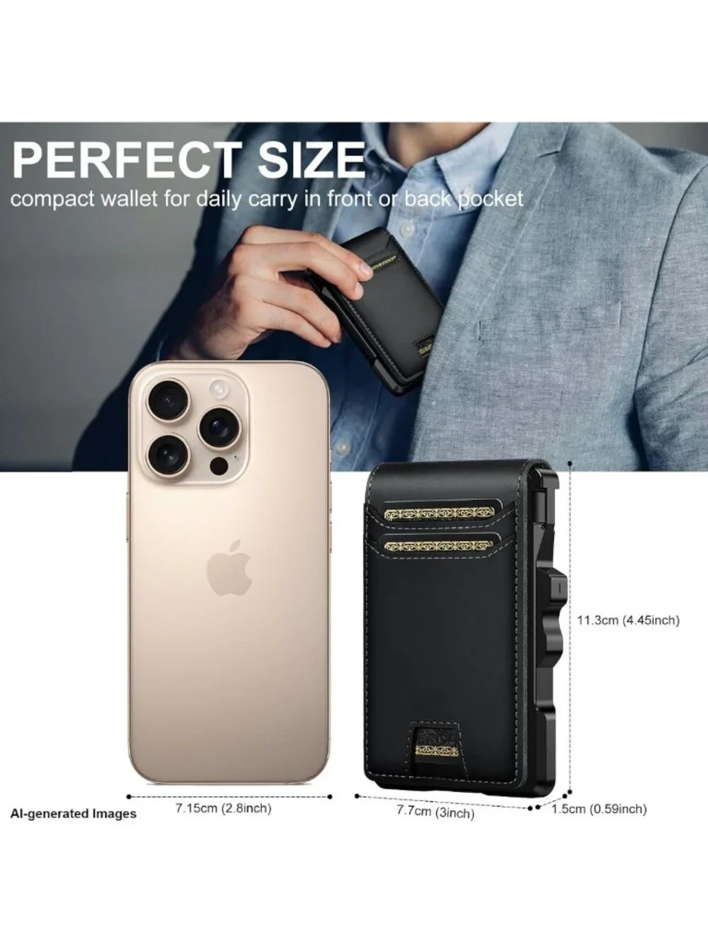 Slim RFID Leather Wallet for Men | Genuine Minimalist Design, Compact & Stylish